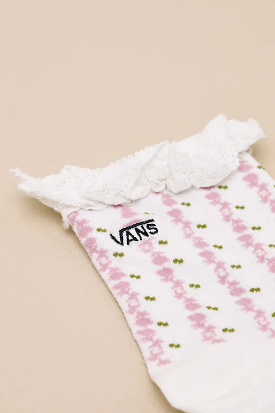 Sereno White Floral Lace Ruffled Crew Socks sold by Lulus product image thumbnail 2