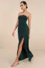 Memorably Iconic Emerald Green Strapless Lace Bustier Maxi Dress sold by Lulus