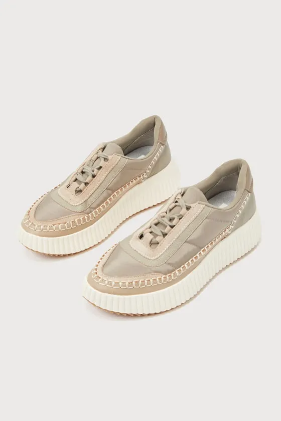Dolen Dark Taupe Nylon Platform Sneakers sold by Lulus product image thumbnail 2