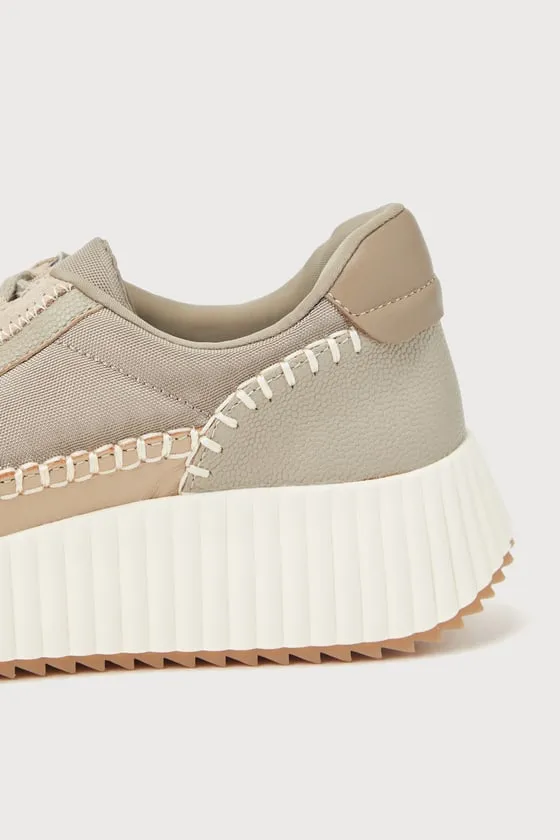 Dolen Dark Taupe Nylon Platform Sneakers sold by Lulus product image thumbnail 4