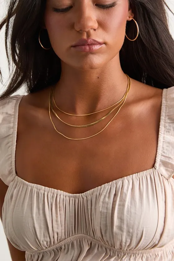 Katiya 14KT Gold Chain Layered Necklace sold by Lulus product image thumbnail 3