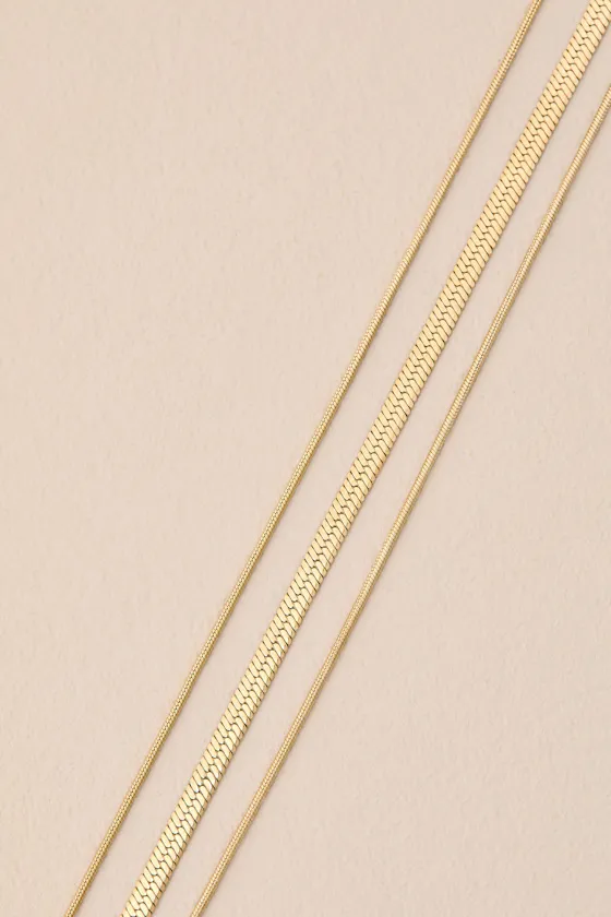 Katiya 14KT Gold Chain Layered Necklace sold by Lulus product image thumbnail 4