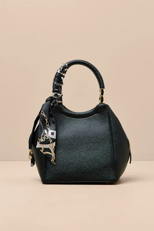 Lutea Black Scarf Crossbody Handbag sold by Lulus