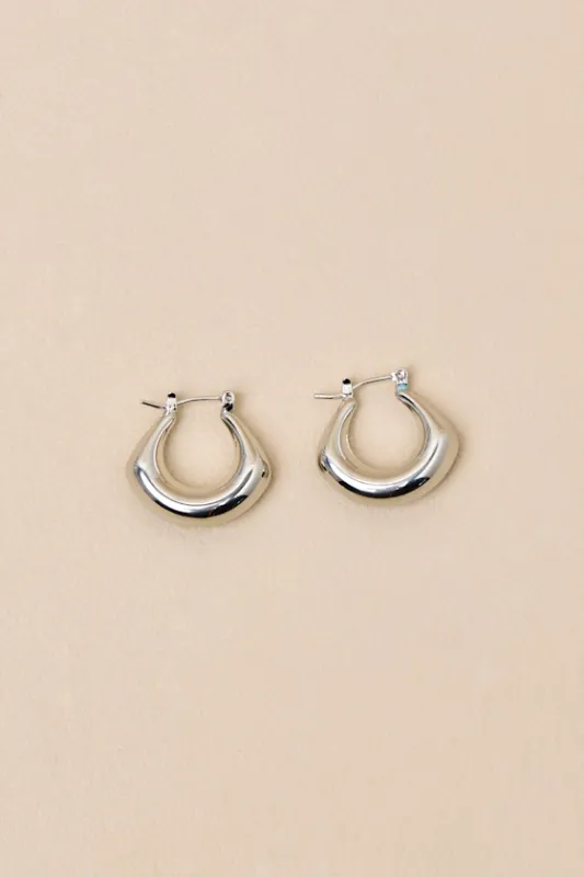 Moriana 14KT White Gold Chunky Hoop Earrings sold by Lulus
