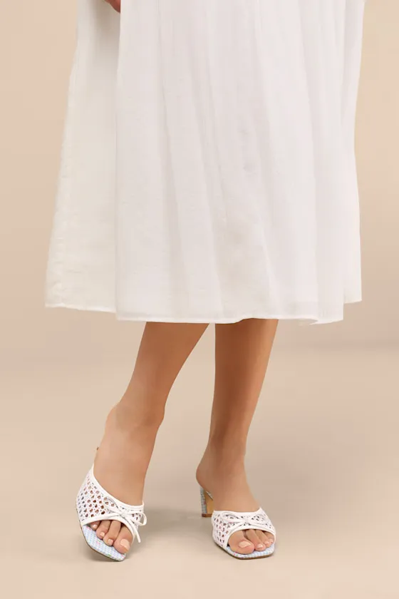 Winola Blue Gingham High Heel Slide Sandals sold by Lulus product image thumbnail 3