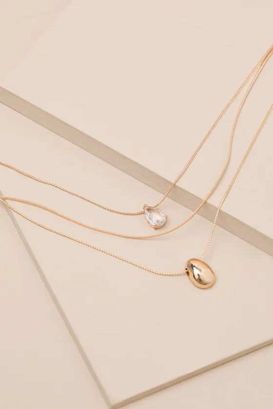 Tasha Gold Layered Pendant Necklace sold by Lulus product image thumbnail 2