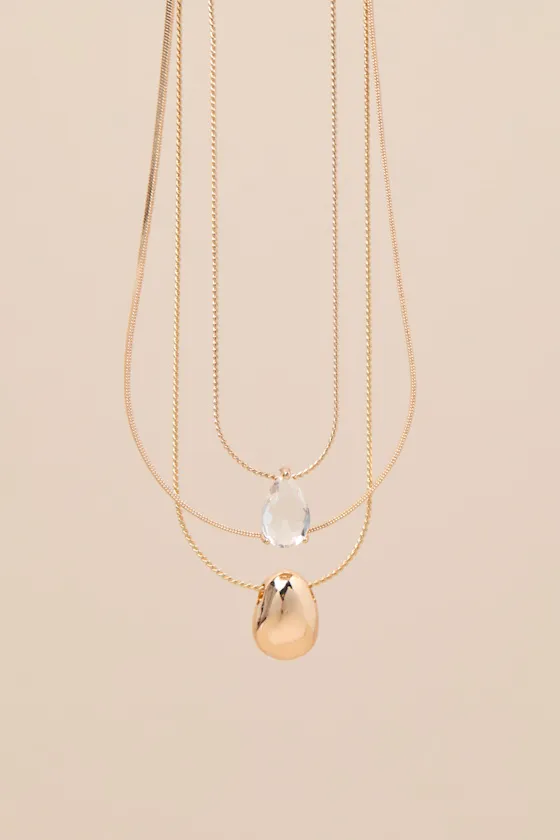Tasha Gold Layered Pendant Necklace sold by Lulus product image thumbnail 4