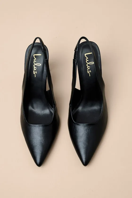 Honorata Black Pointed-Toe Slingback Pumps sold by Lulus product image thumbnail 2