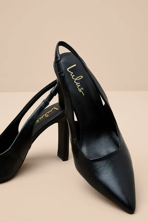 Honorata Black Pointed-Toe Slingback Pumps sold by Lulus product image thumbnail 4