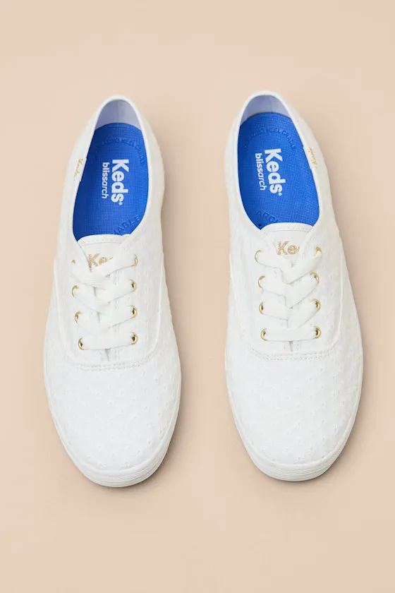 Champion Mini Daisy Snow White Eyelet Lace-Up Sneakers sold by Lulus product image thumbnail 2