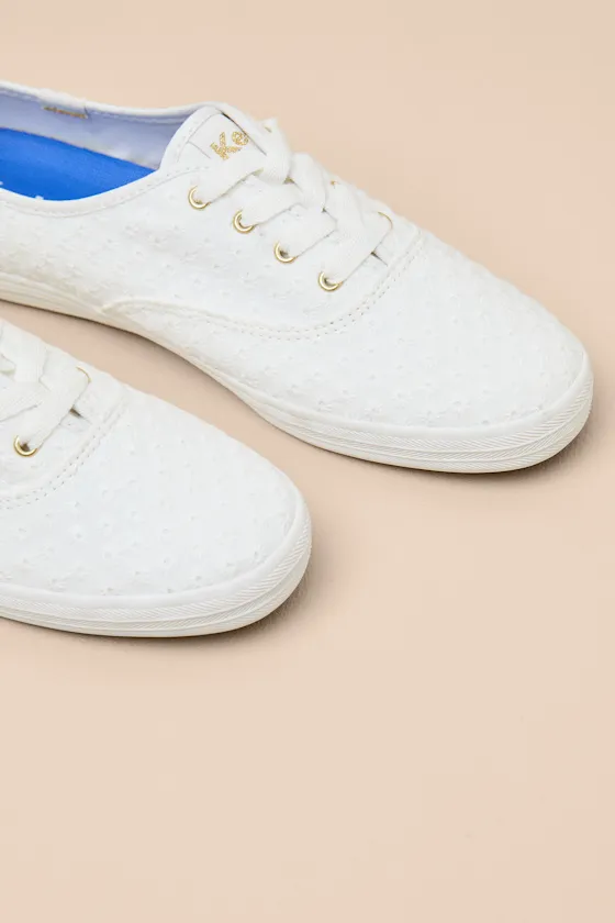 Champion Mini Daisy Snow White Eyelet Lace-Up Sneakers sold by Lulus product image thumbnail 3