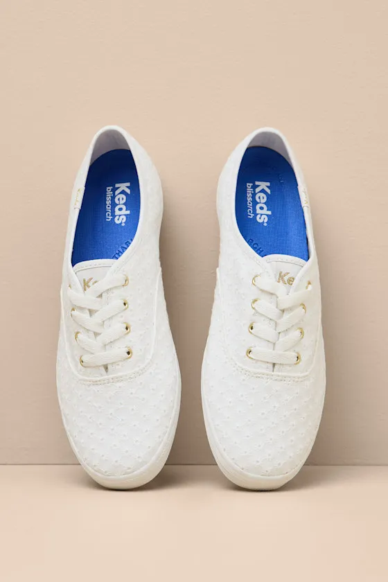 Champion Mini Daisy Snow White Eyelet Lace-Up Sneakers sold by Lulus product image thumbnail 4