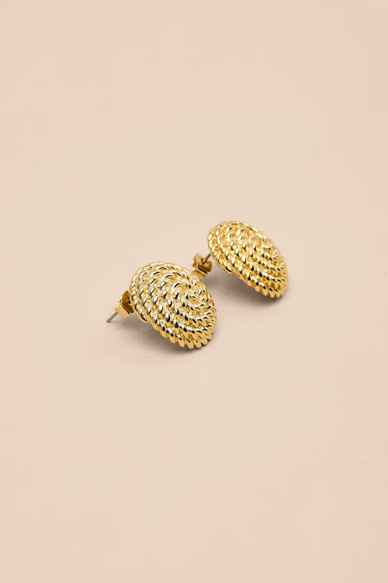 Everley Gold Twisted Stud Earrings sold by Lulus product image thumbnail 4