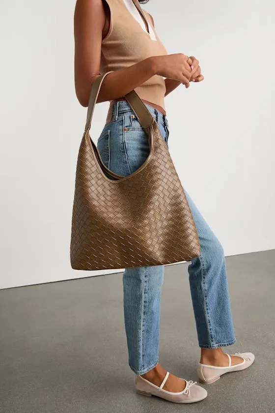 Rayla Brown Woven Tote Bag sold by Lulus