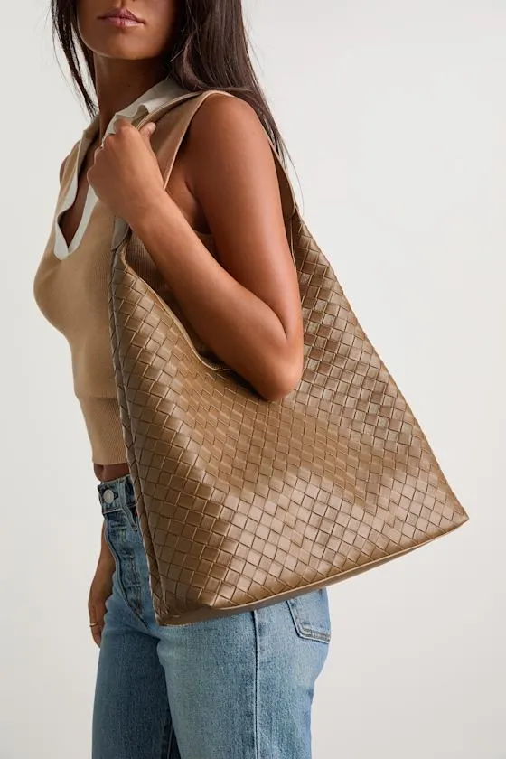 Rayla Brown Woven Tote Bag sold by Lulus product image thumbnail 4