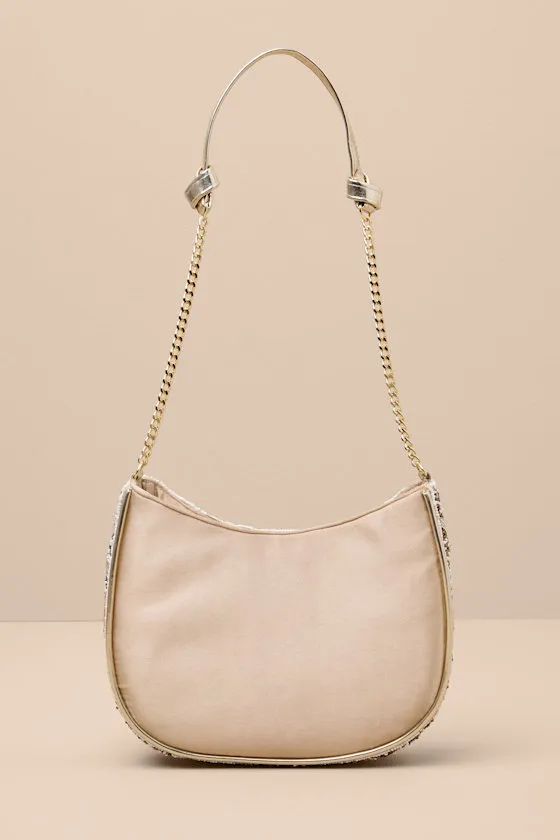 Danessa Champagne Multi Beaded Sequin Shoulder Bag sold by Lulus product image thumbnail 3