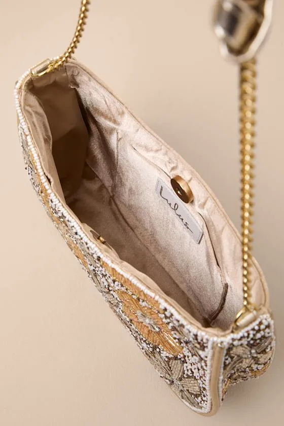 Danessa Champagne Multi Beaded Sequin Shoulder Bag sold by Lulus product image thumbnail 4