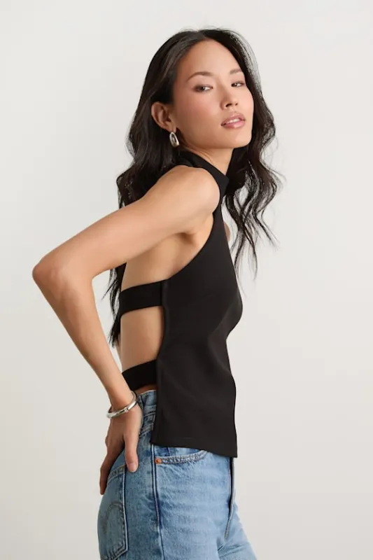 Ilenia Black Strappy Halter Top sold by Lulus