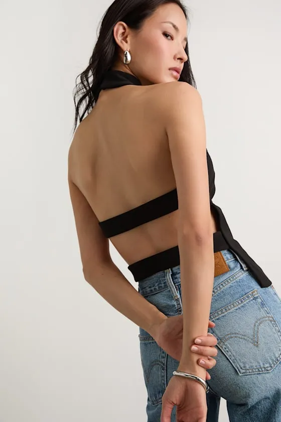 Ilenia Black Strappy Halter Top sold by Lulus product image thumbnail 4
