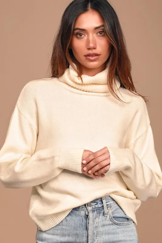Amazing Memories Ivory Turtleneck Sweater sold by Lulus