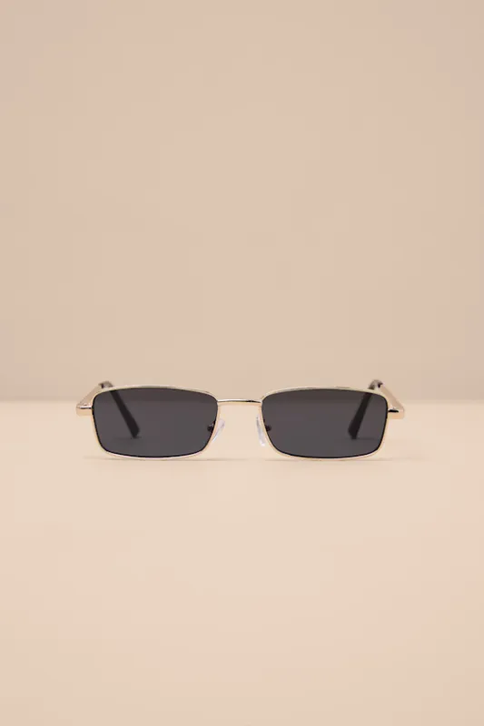 Colyvia Gold Rectangle Sunglasses sold by Lulus