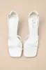 Graziella White Satin High Heel Ankle Strap Sandals sold by Lulus