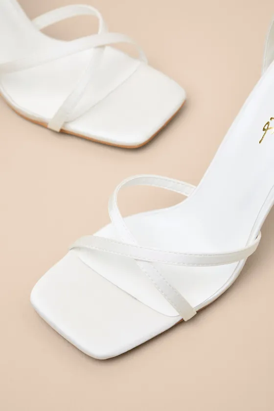 Graziella White Satin High Heel Ankle Strap Sandals sold by Lulus product image thumbnail 3