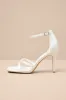 Graziella White Satin High Heel Ankle Strap Sandals sold by Lulus