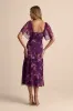Valla Purple Floral Flutter Sleeve Midi Dress sold by Lulus