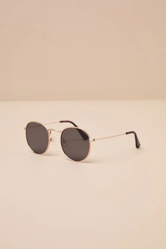 Lansana Gold Round Wire Sunglasses sold by Lulus product image thumbnail 2