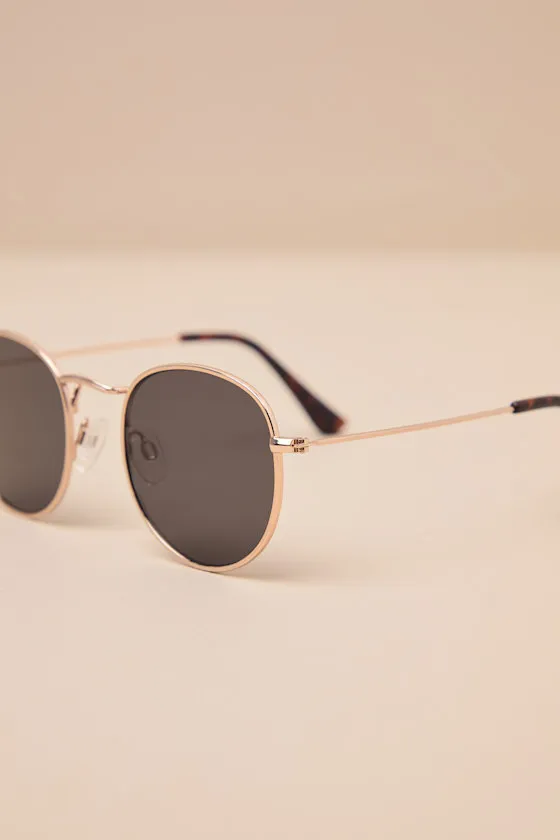 Lansana Gold Round Wire Sunglasses sold by Lulus product image thumbnail 3