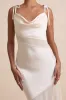 Enara Cream Satin Mesh Tie-Strap Asymmetrical Midi Dress sold by Lulus