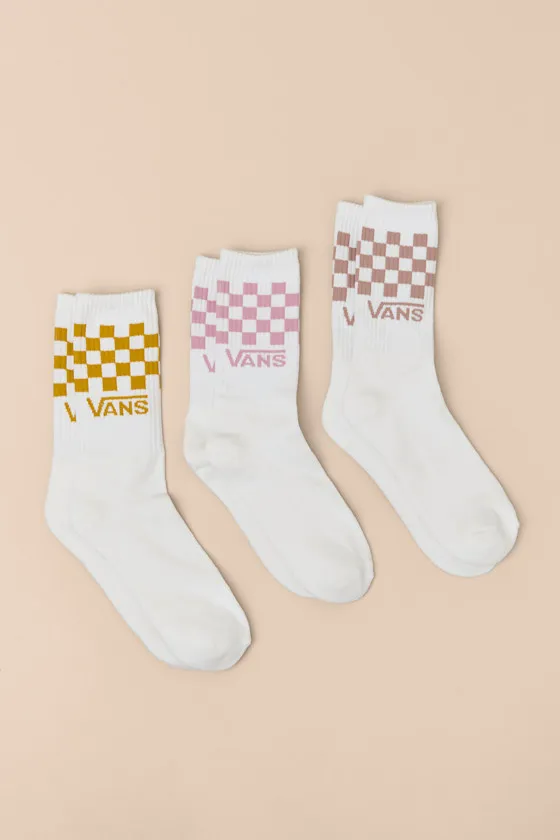 Classic Checkerboard Pink Multi Three-Pack Crew Sock Set sold by Lulus product image thumbnail 2