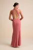 Lavinia Rusty Rose Mock Neck Backless Maxi Dress sold by Lulus