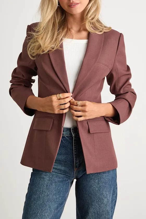 Polished Icon Brown Fitted Blazer sold by Lulus product image thumbnail 2