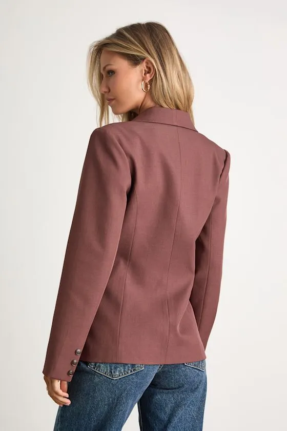 Polished Icon Brown Fitted Blazer sold by Lulus product image thumbnail 4
