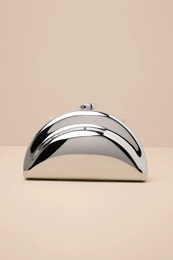 Yasiah Silver Hard Case Clutch sold by Lulus