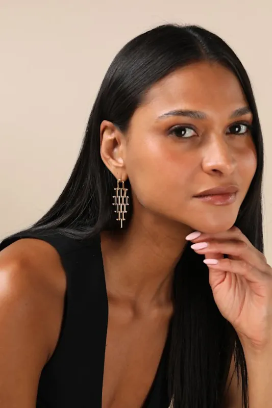 Noemi Gold Drop Earrings sold by Lulus