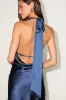 Zimri Navy Satin Halter Mini Dress sold by Lulus