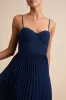 Admirable Elegance Navy Pleated Bustier Maxi Dress sold by Lulus
