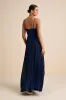 Admirable Elegance Navy Pleated Bustier Maxi Dress sold by Lulus