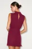 Classic Elegance Red Chiffon Sleeveless Mock Neck Mini Dress sold by Lulus
