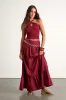 Juniper Dark Red Cotton Mid-Rise Maxi Skirt sold by Lulus