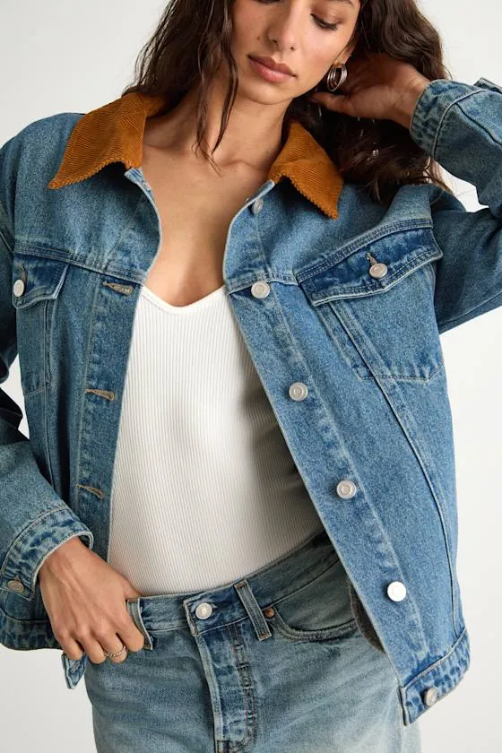 Isaline Medium Wash Denim Barn Jacket sold by Lulus product image thumbnail 2