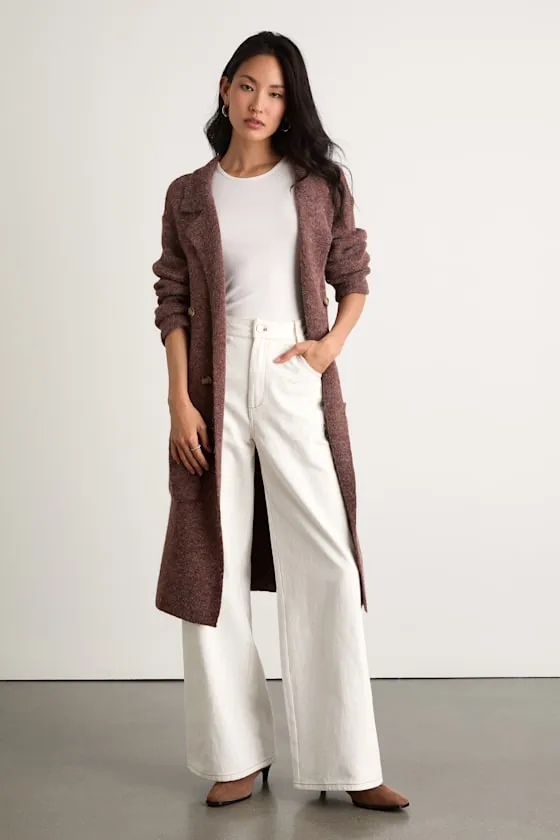 Cuddle Club Brown Marled Long Sleeve Coatigan sold by Lulus product image thumbnail 2