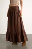 Juniper Dark Brown Cotton Mid-Rise Maxi Skirt sold by Lulus