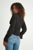 Irelynn Black Lace Long Sleeve Tie-Front Top sold by Lulus