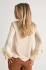 Jess Cream Ruffled Lace Long Sleeve Top sold by Lulus