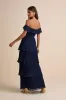 Always Remarkable Navy Pleated Off-the-Shoulder Maxi Dress sold by Lulus
