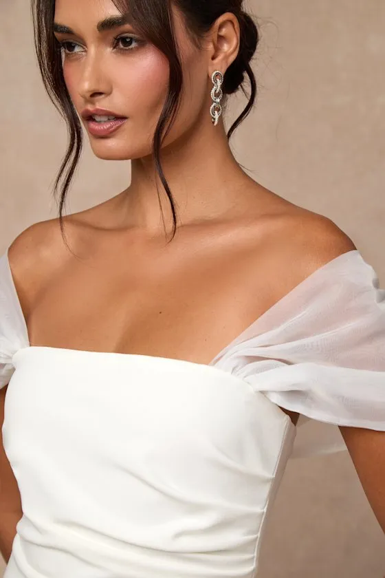 Trynn White Off-the-Shoulder Column Maxi Dress sold by Lulus product image thumbnail 2